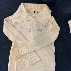 J. Crew Cream Double-Button Knit Cardigan